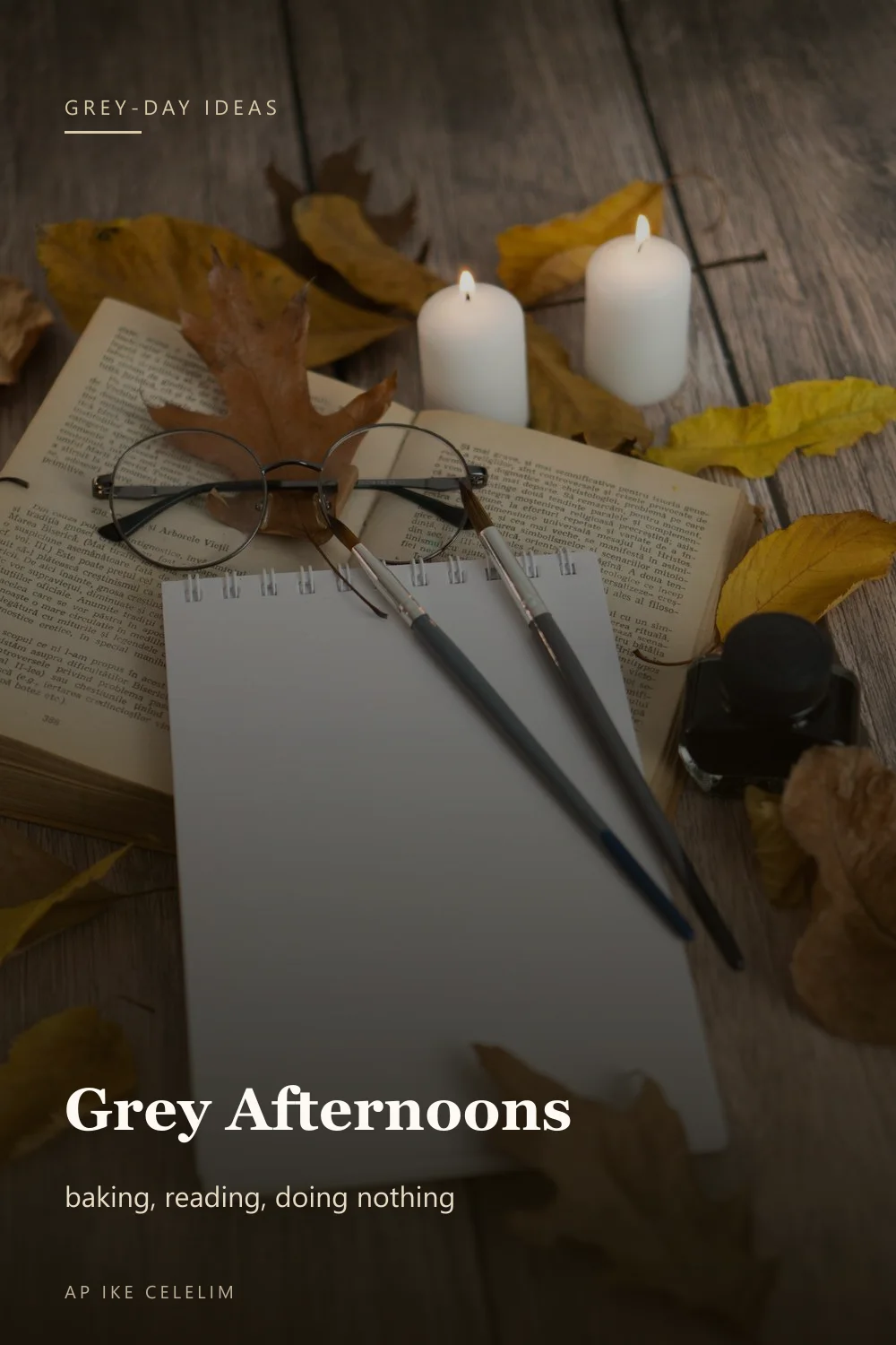 A grey autumn afternoon spent reading indoors with tea